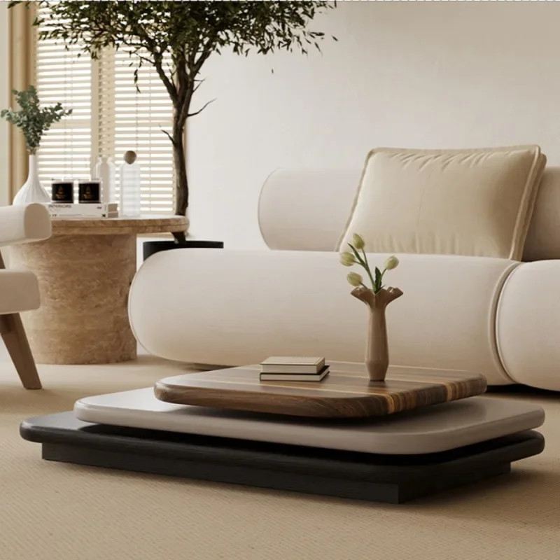 Rotating coffee table small apartment designer high-end atmospheric rectangular coffee table