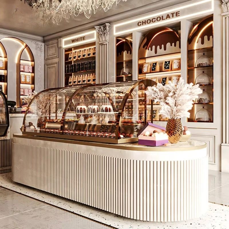 FOODLINE Cake Display Cabinet Back‑door Design Cake Showcase For Staff Restock Pastry Without Disturb Customer Viewing