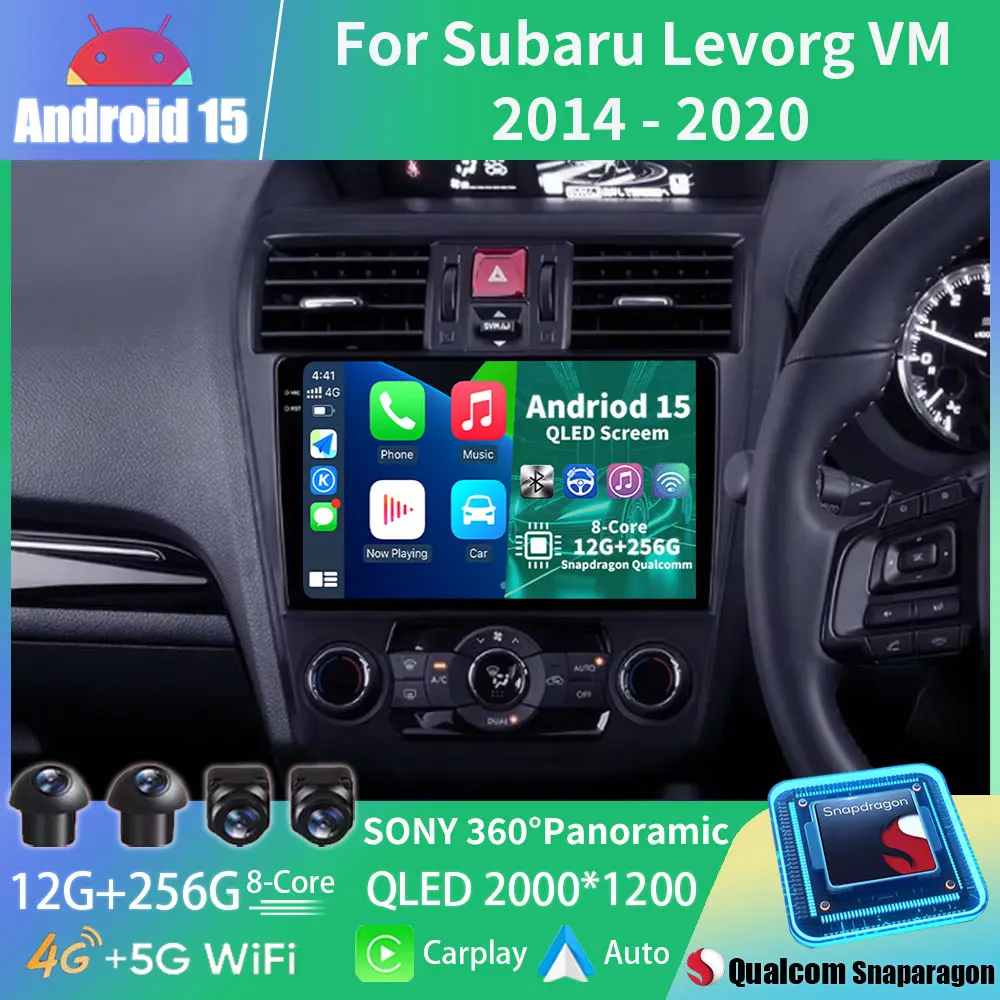 Android 15 Car Radio For Subaru Levorg VM 2014 - 2020 Video Navi GPS Multimedia Player Head Unit Wireless Carplay Auto Video DSP