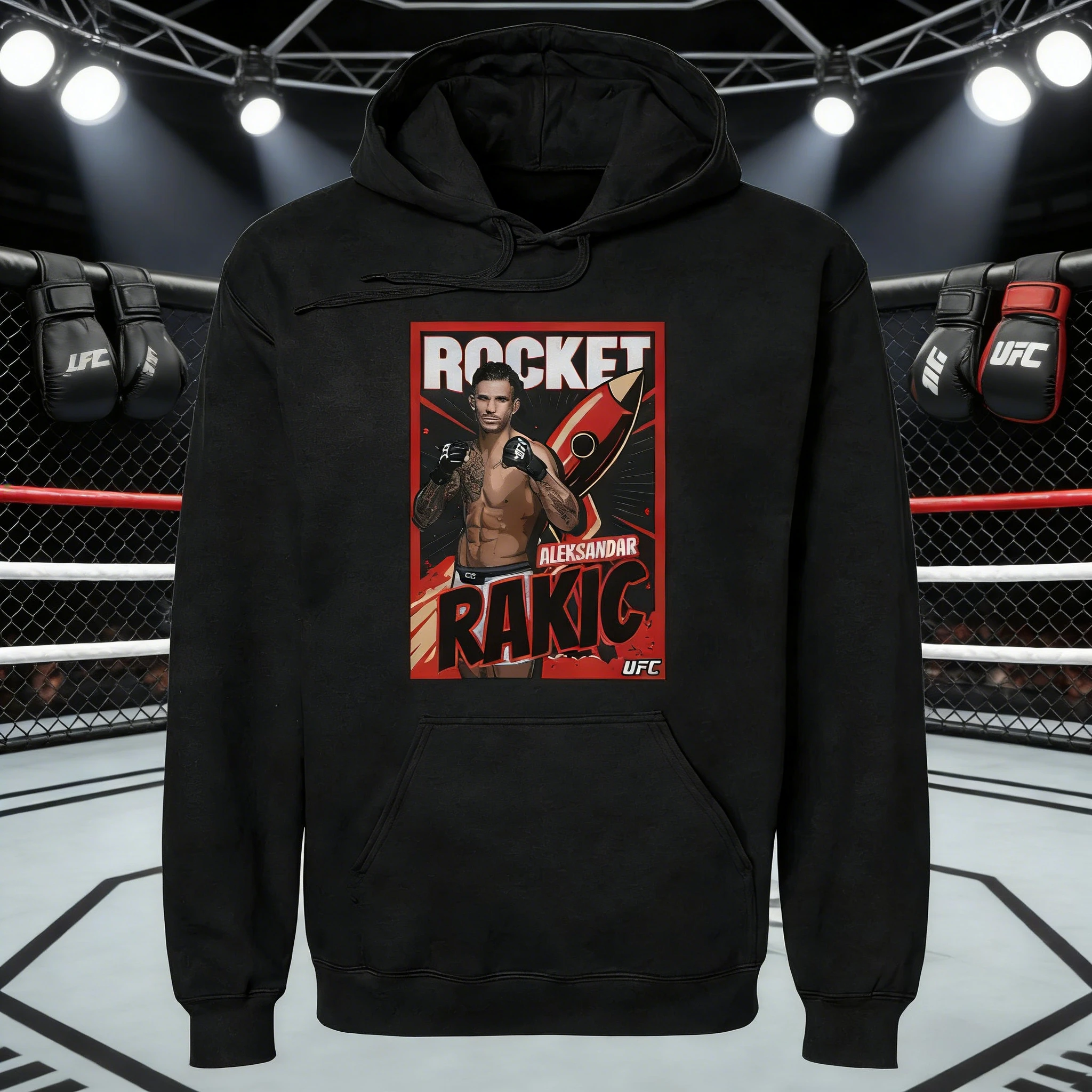 

Осень/зима 2026, UFC Aleksandar Rakic Combat, толстовка с рисунком, женская модная свободная повседневная хлопковая теплая толстовка, пальто унисекс