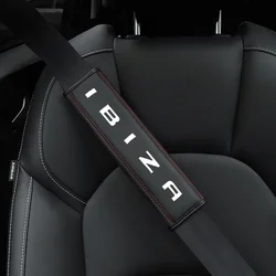 For Seat ibiza 1pc Cowhide Car Interior Seat Belt Protector Cover For Seat ibizacar Auto Accessories 5.0 2