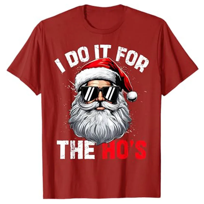 Fun Unpaid Santa Claus Mens 3D Printed Casual Loose Fast Drying T-shirt Y2K Dad Christmas Clothing Gift Fashion Family Sleepwear