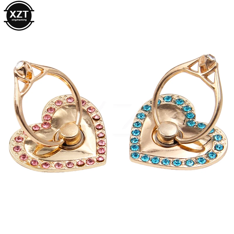 1Pc Smartphone Stand Holder Heart Metal Diamond For iPhone Huawei All Smart Phone Mount