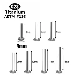 10pcs/50/100lot G23 ASTM F136 Titanium Threadless Pin Lip Labret Helix Tragus Piercing Earrings Jewelry Accessories