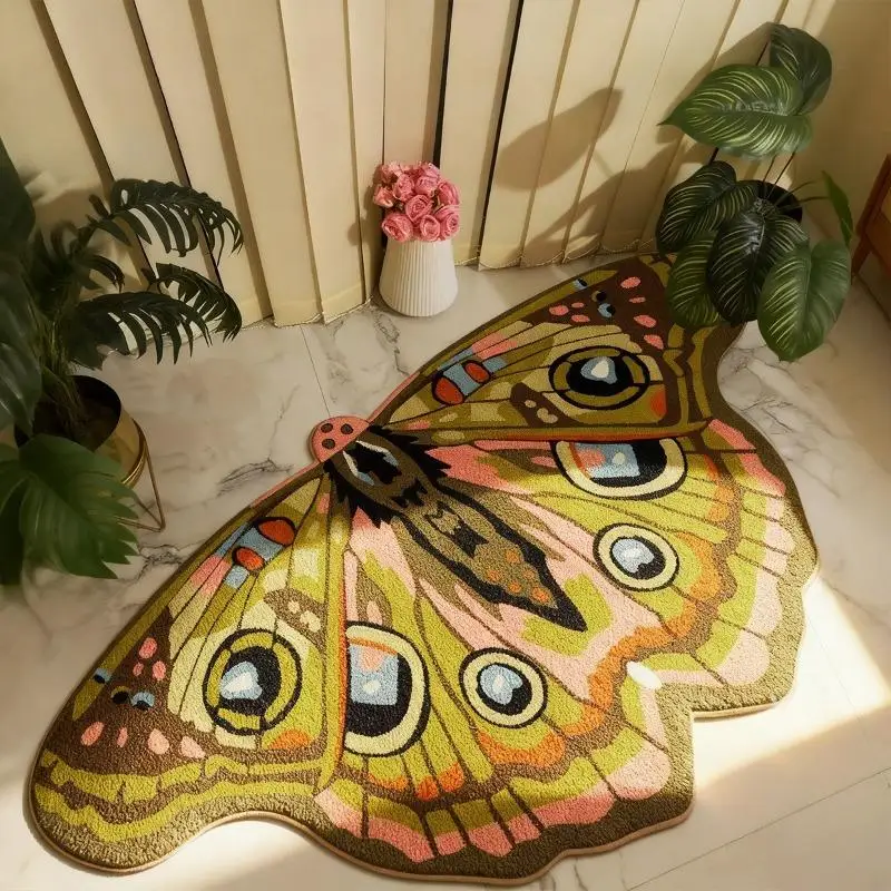 VIKAMA butterfly patterned irregular carpet anti slip and absorbent bathroom entrance door Bohemian style home decoration