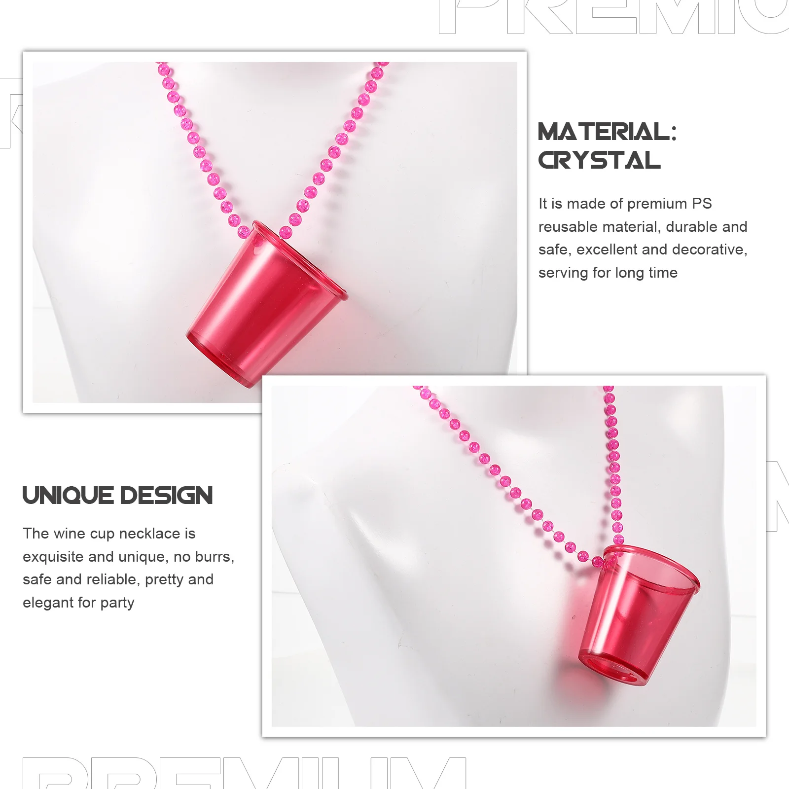 

12 Pcs Shot Cups Necklace Shooter Decor Beverage Drinking Compact Beaded Party Beads