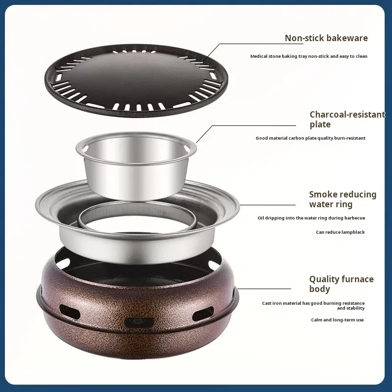 Гриль для барбекю, домашний барбекю, уличный кемпинг, угольная печь для барбекю, грили, сетка, портативный бездымный гриль для барбекю, сковорода