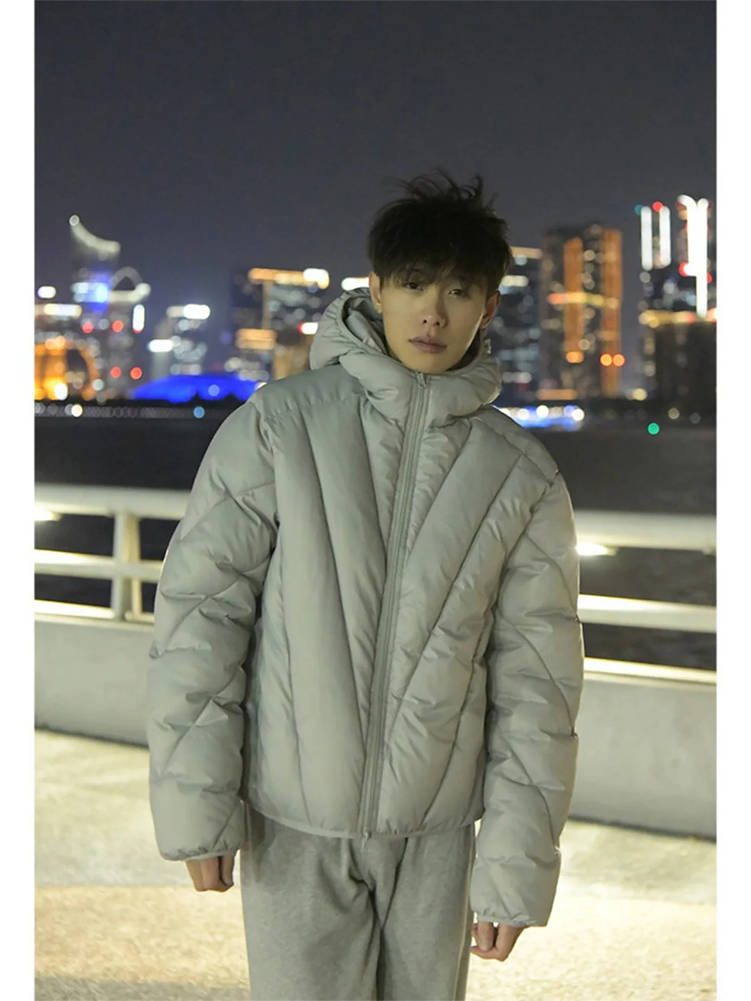 

Мужская утепленная хлопковая куртка с V-образным вырезом, зимнее теплое пальто с капюшоном, из полиэфирного волокна, с длинными рукавами, повседневный стиль