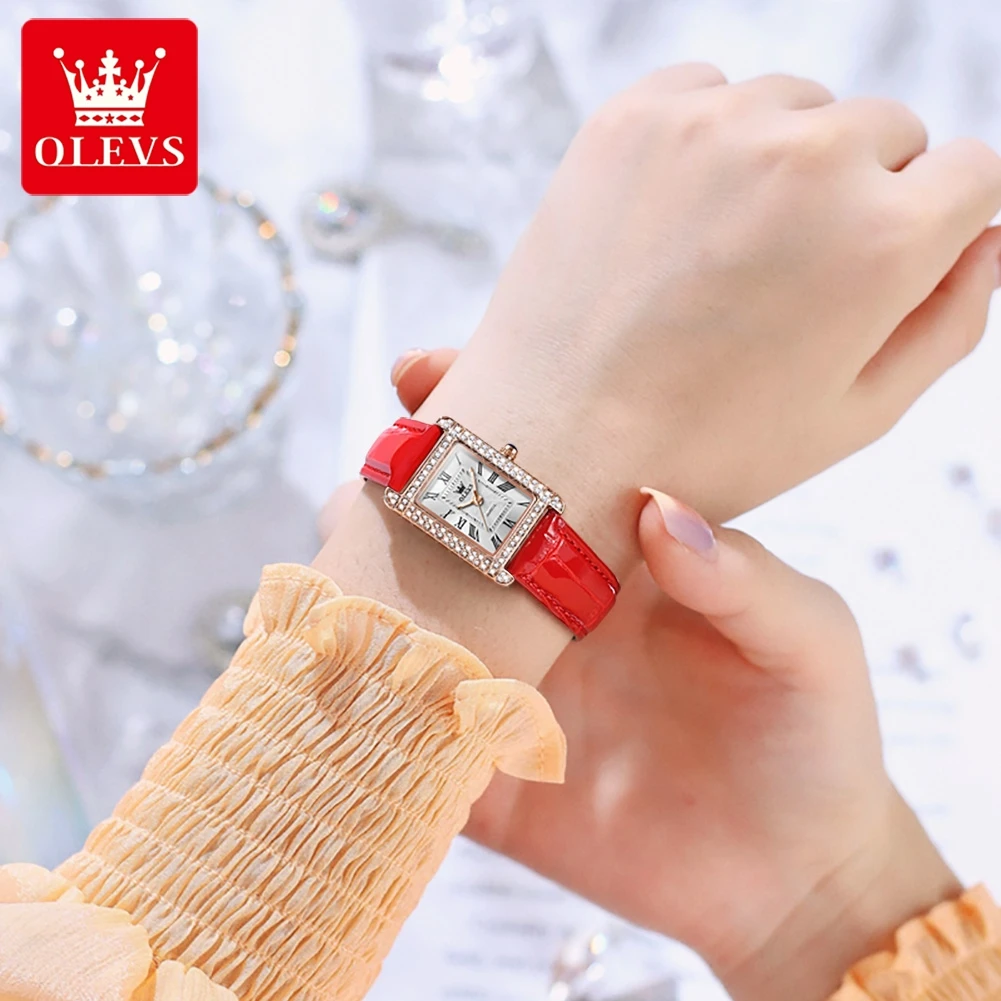 OLEVS Brand Watch Square Diamond WOMEN\'S Quartz Watch 9935