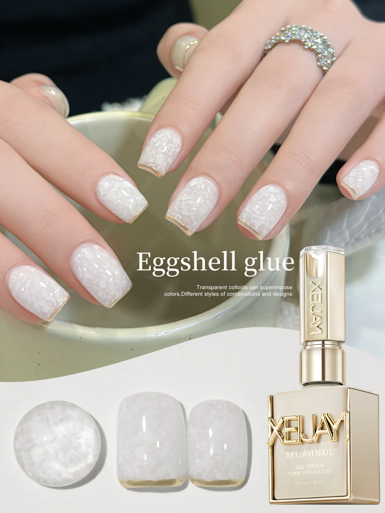 1PC 15ml Eierschale Gel Nagellack Wachtelei Semi Permanent Nagel Gel Alle Für Maniküre Soak Off UV LED Gel Lack Nagel Kunst – Detail 1