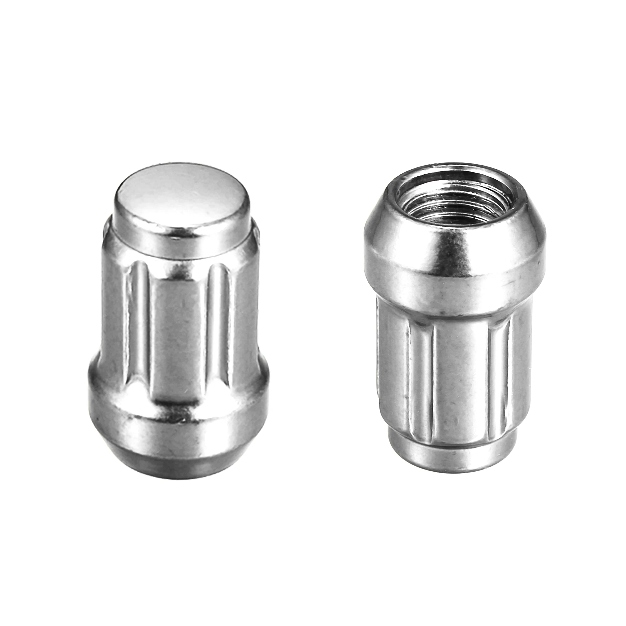 X Autohaux 5PCS Car Chrome Wheel Lug Nuts Set Bulge Acorn Cone Seat Steel Racing Bolt Head Cover M12x1.5 with Socket Key Tool