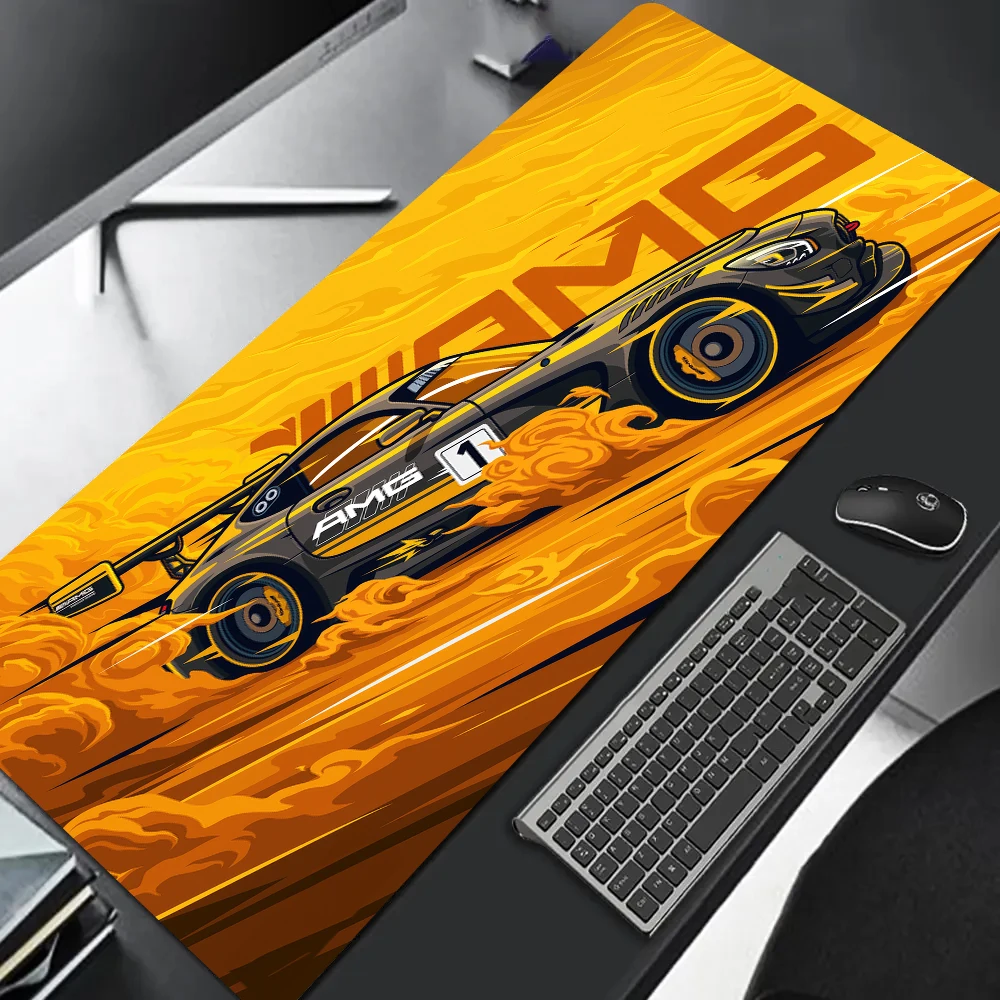 MERCEDES Racing Sports Car Mouse Pad Large Computer Offices Game Mat Rubber Anti-slip Gaming Accessories Keyboard Long Desk Pads