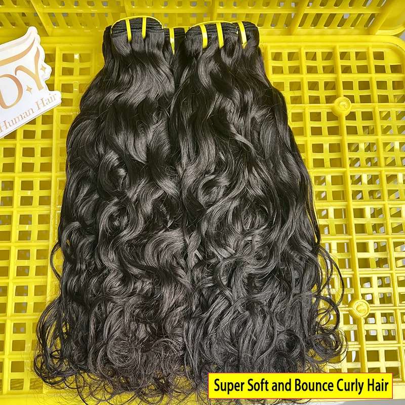 GDYLuxury Natural Wave Bundle 100% Human Hair Unprocessed Raw Virgin Hair Natural Curly Extensions Weaving Tissage Double Weft