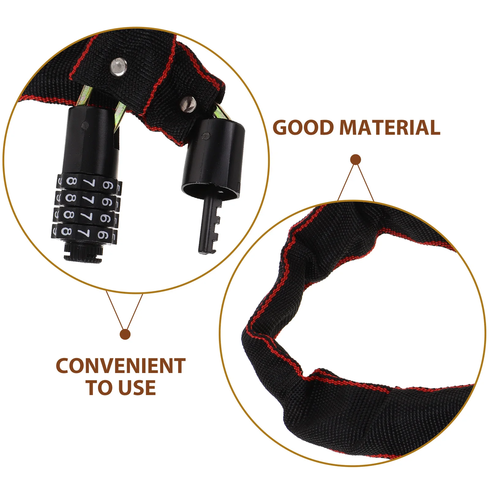 

Chain Lock for Bike Cycling Waterproof Protection Heavy Duty Anti Theft Bike Locks Code Portable Aluminum Alloy Durability chain