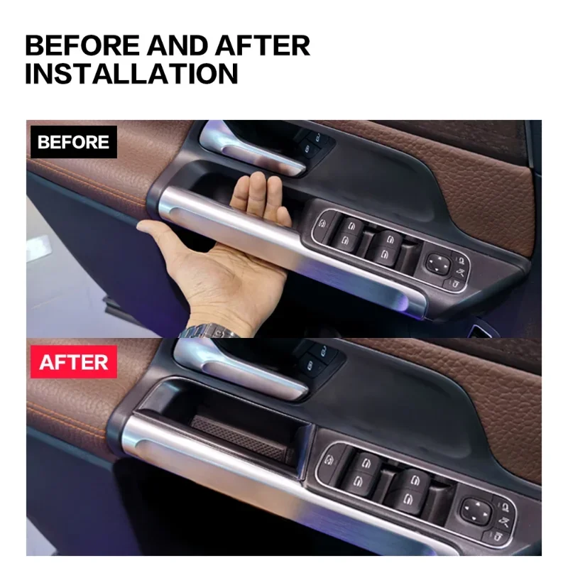 2 قطعة لمرسيدس بنز EQA EQB GLB GLA B الفئة W247 X247 H247 2020 - 2024 صندوق تخزين باب السيارة مقبض حقيبة الملحقات الداخلية #4