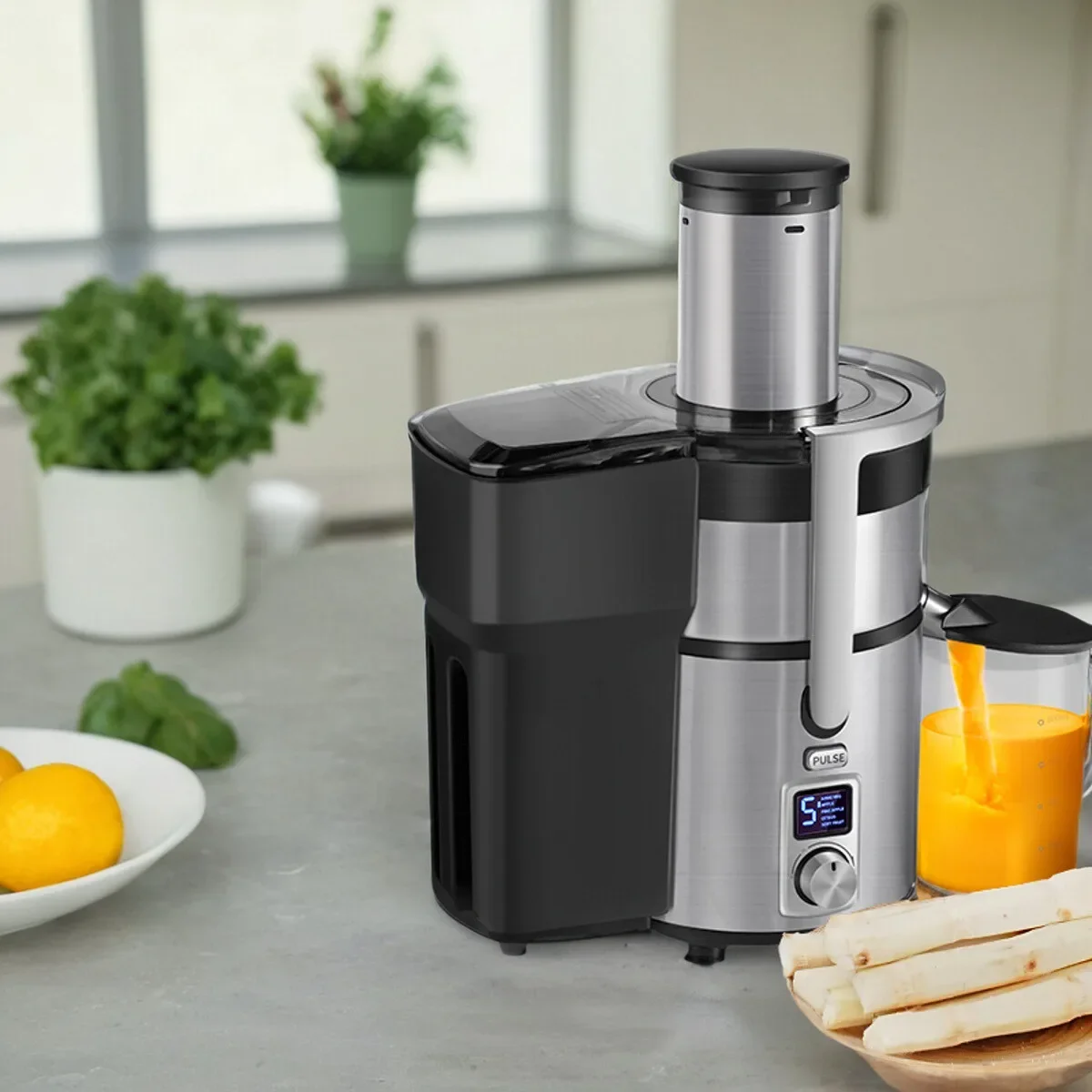 Komercyjna automatyczna sokowirówka Duża średnica bez cięcia, wyciskana w całości selera, imbiru, separacja bagasu, oryginalna maszyna do soku Gospodarstwo domowe