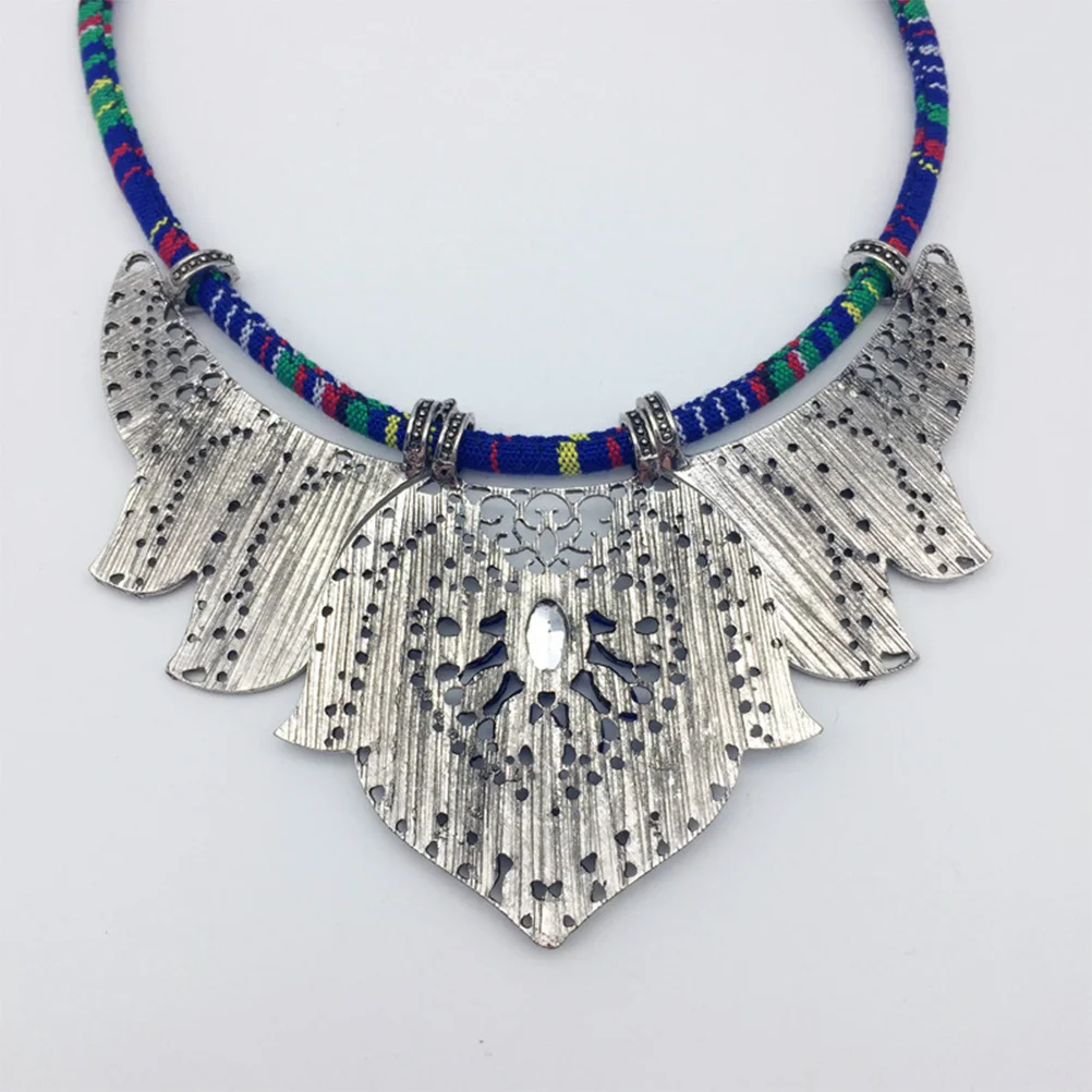 Blue Multicolor Beads Ethnic Necklace Bohemia Handmade Bib …
