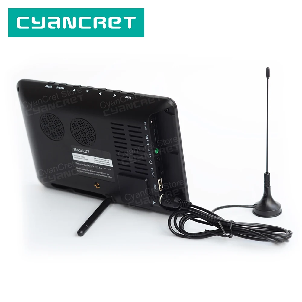 

Портативный телевизор LEADSTAR D7 с 7-дюймовым экраном, поддержкой DVB-T2, ATSC, ISDB-T, цифрового и аналогового телевидения, миниатюрный, для автомобиля, с поддержкой USB, TF, H.265, AC3