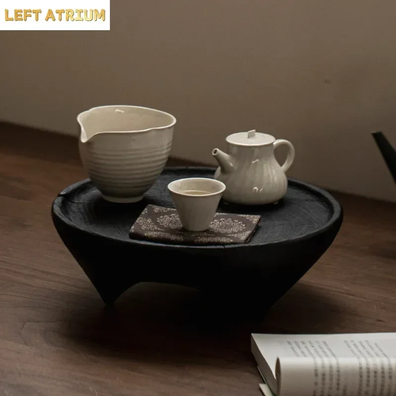 Solid Wood Charcoal Tea Table Chinese Style Air-Dried Bubble Plate Teapot Base Heat Proof Mat Home Creative Tea Table