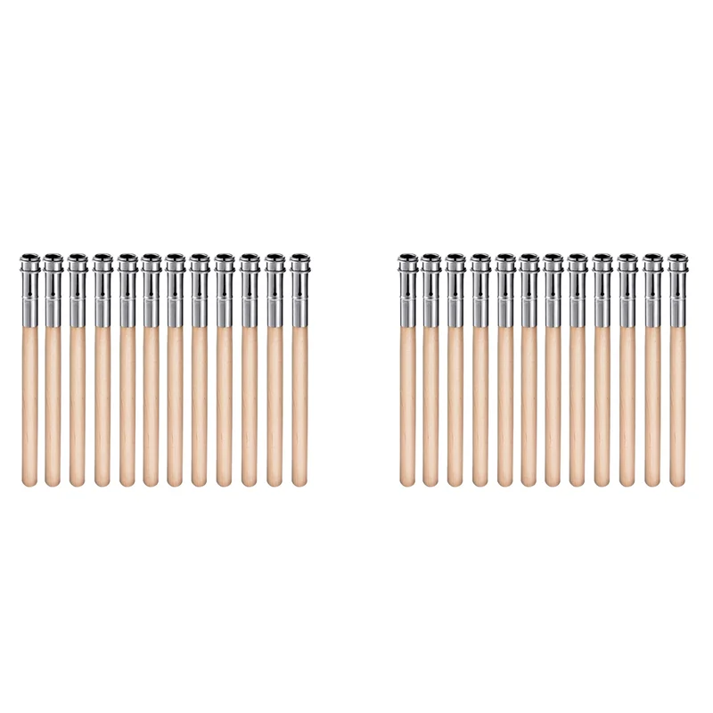 Y17A 24 piezas extensores de lápiz de madera, alargador de lápiz artístico, extensión de crayón con mango de aluminio para material escolar y de oficina