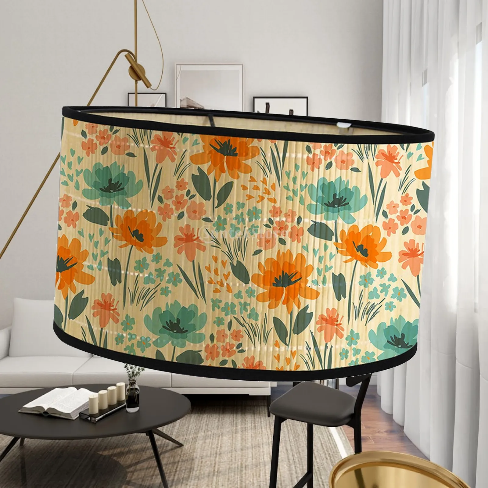 Bamboo Drum Lamp Shade for Hanging Ceiling Light Pendant E27 Floor Lamp Cover Home Decor Replacement Chandelier Dining Room