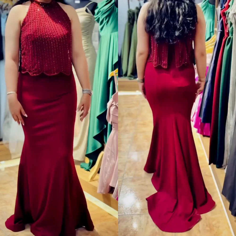 

Джерси по индивидуальному заказу с блестками Холтер Русалка длиной до пола, на заказ, очаровательное вечернее платье, официальное вечернее элегантное платье высокого качества