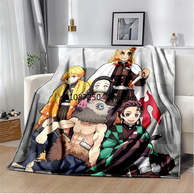 

Demon Slayer Kamado N-ezuko Logo Children Blanket,Soft Warm Sports Yoga Sofa Bed Blankets,boys and Girls Brithday Gift,tapestry