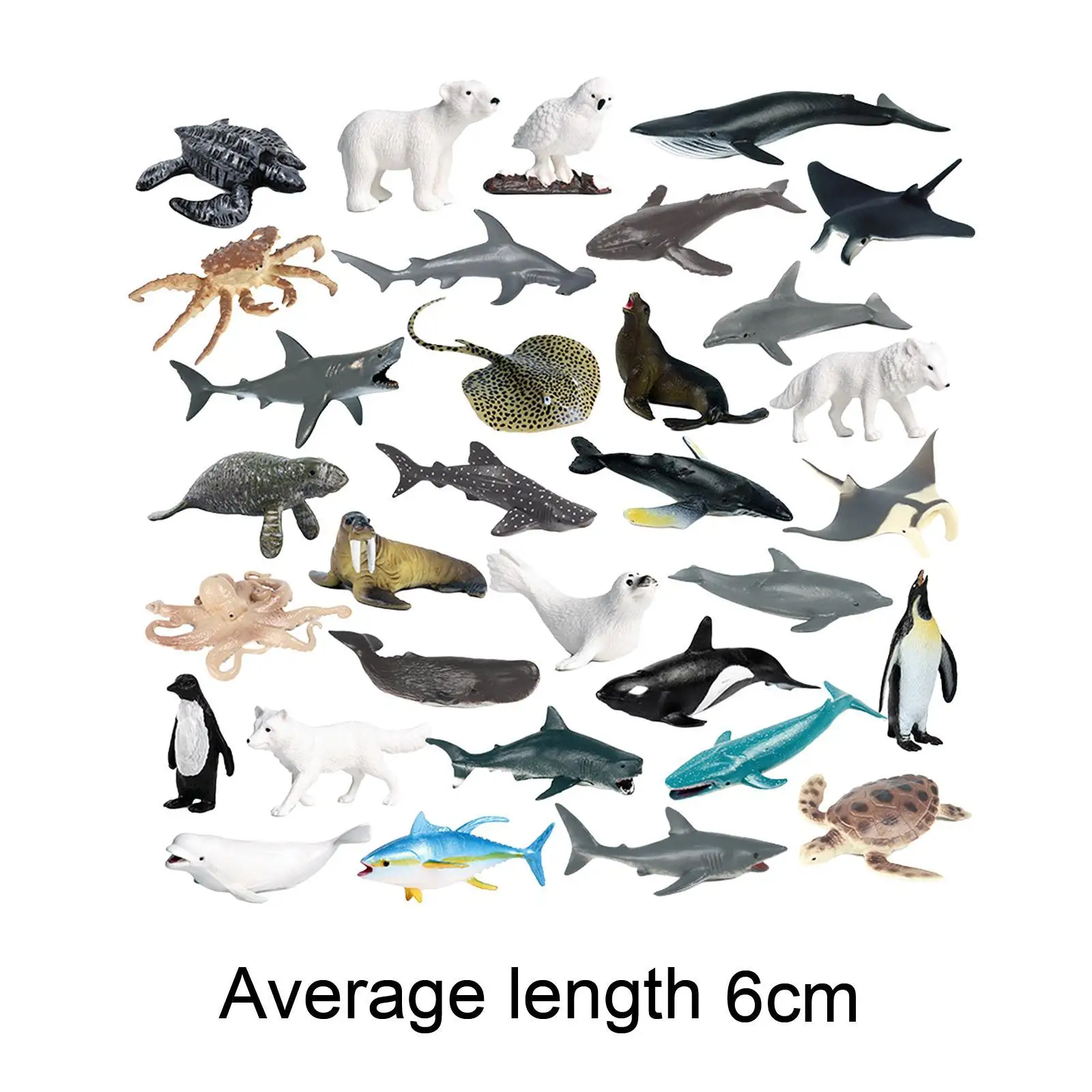 32Pcs Marine Animals Figures for Party Supplies Collection Teaching Prop