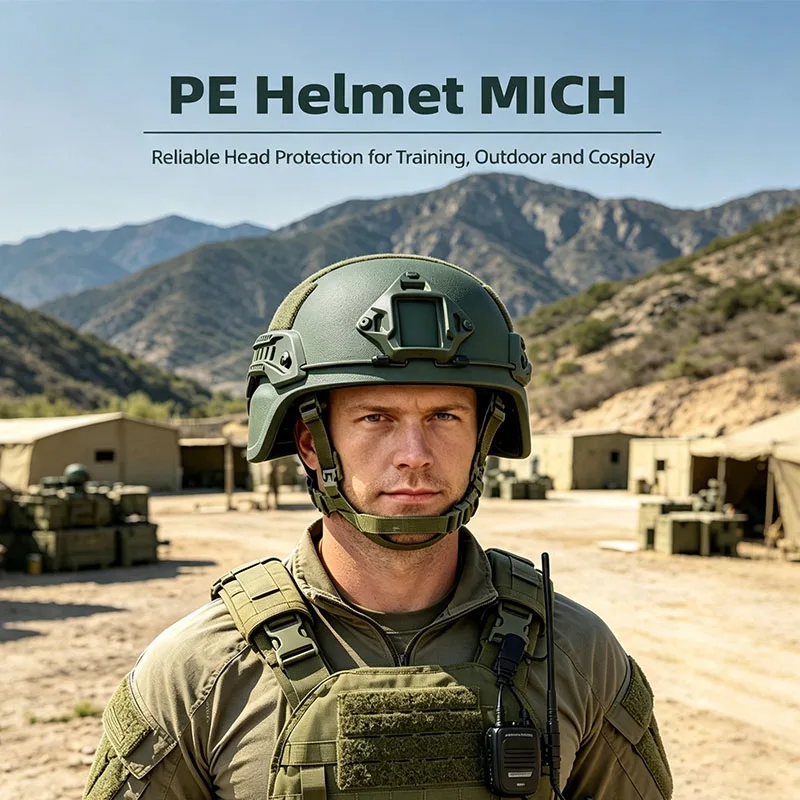 MICH Style PE Protective Helmet With Wendy Suspension Liner Lightweight Adjustable For Outdoor Sports Cycling
