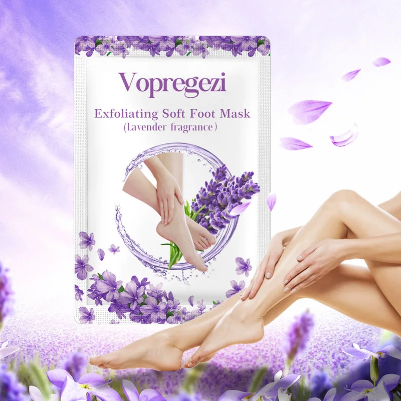 1 Pair Lavender Foot Peel Mask Exfoliating Pedicure Socks Exfoliation Dead Skin Remove Mask For Foot Spa