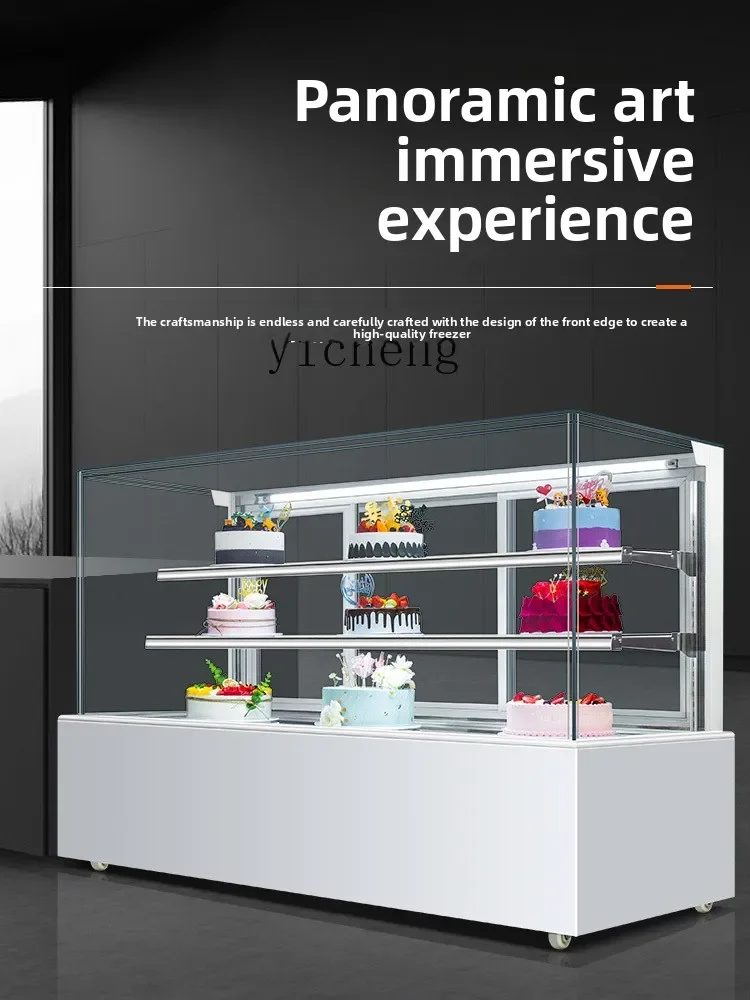 

ZK boundless right angle cake display cabinet commercial mousse dessert fruit west style refrigerated fresh-keeping cabinet