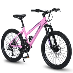Ecarpat Mountain Bike 24 26 Inch Wheels, 21-Speed Disc Brake, Female Bicycles, 15