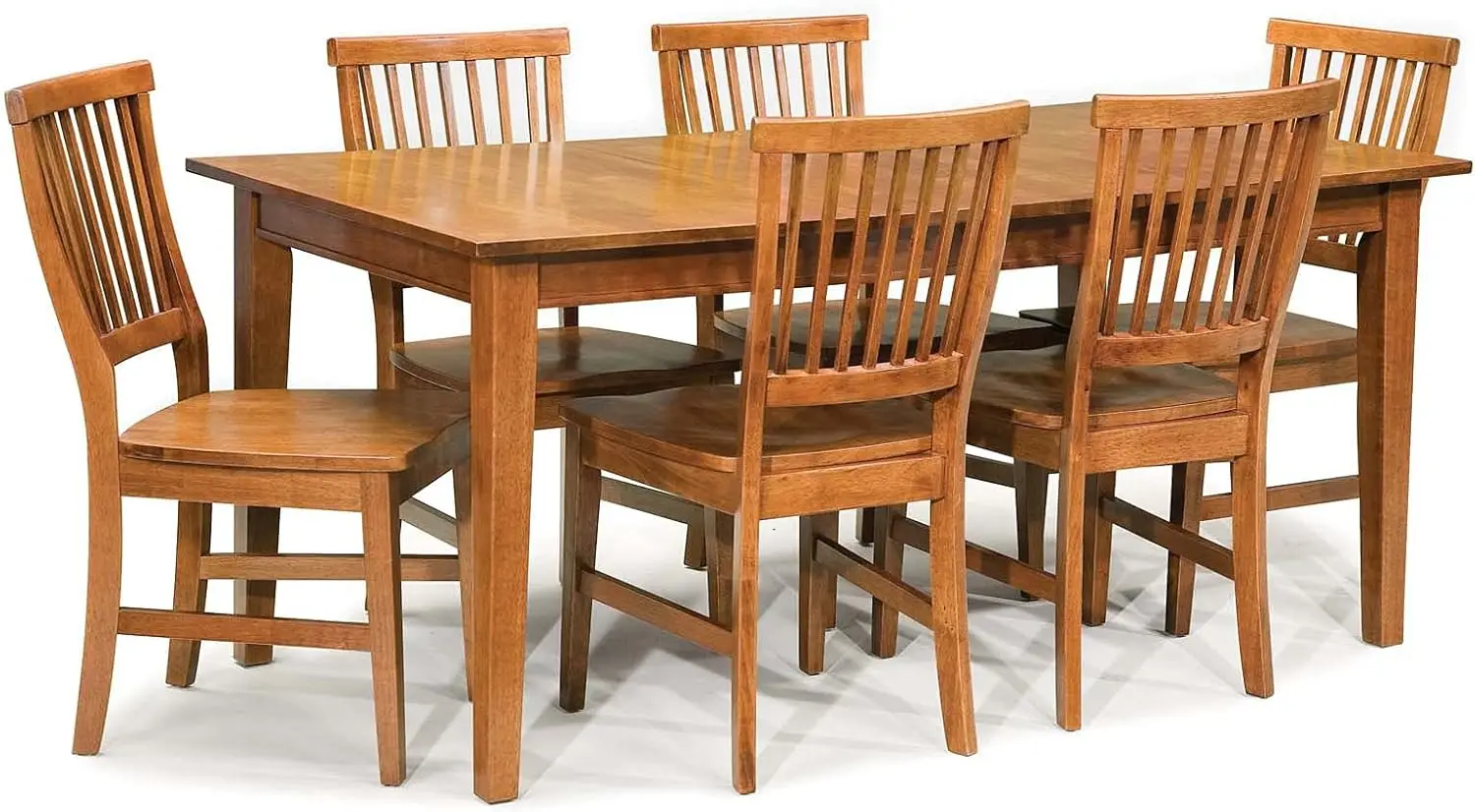 

Homestyles Arts & Crafts 7 Piece Dining Set Oak Comes with rich cottage oak finish This set includes a rectangular dining