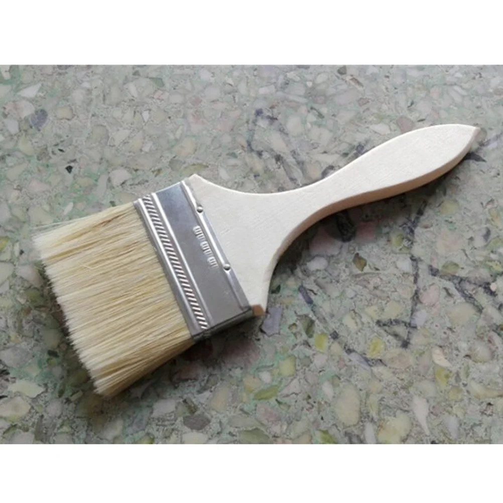 

10pc 2.5Inch Paint Brush For Touch Up Chips Repair Durable Wood Handle Polyester Bristles Light Brown 20X5X1.4Cm Tool For
