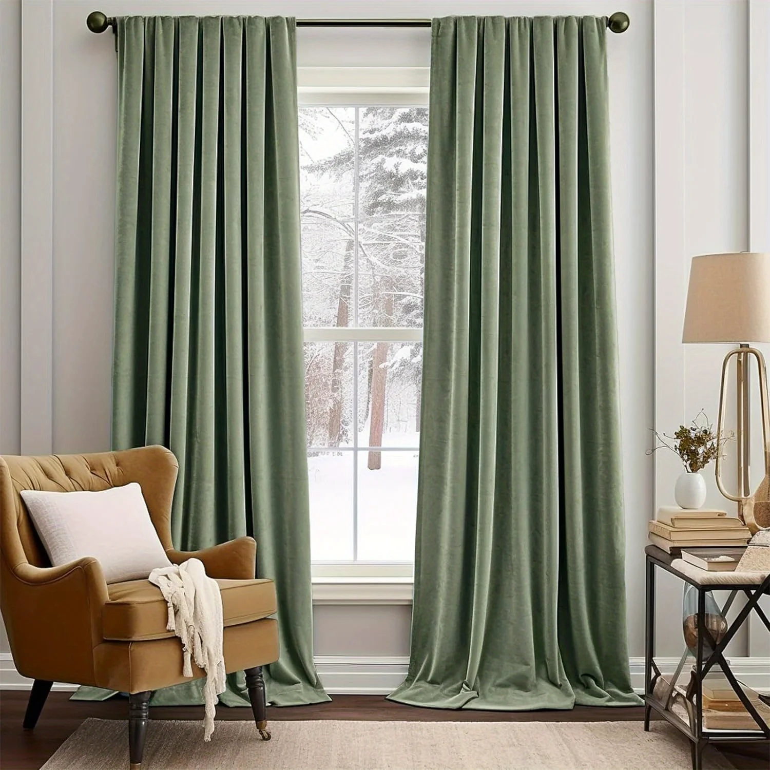 

1 Panel Blackout & Light Filtering Thermal Insulated Curtain Suitable for Living Room & Bedroom - Luxury Modern Blackout Drapes