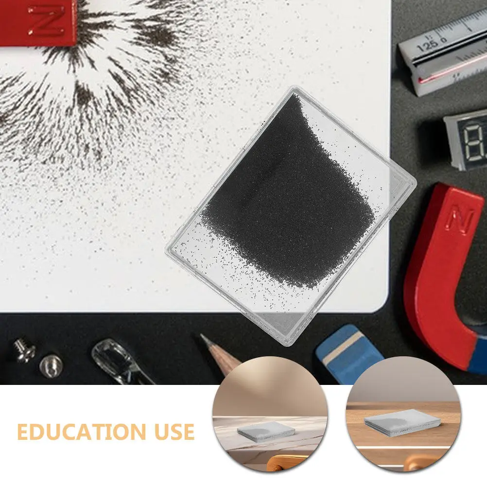 2 Boxes Iron Powder Box Iron Filings Case for Magnetic Field Lines Visualization Physics Teaching Instrument Science Lab
