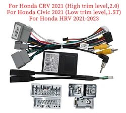 Car 16PIN Android Radio Power Cable Adapter With Canbus Box For Honda CRV Civic (2021) Audio DVD Player Wiring Harness