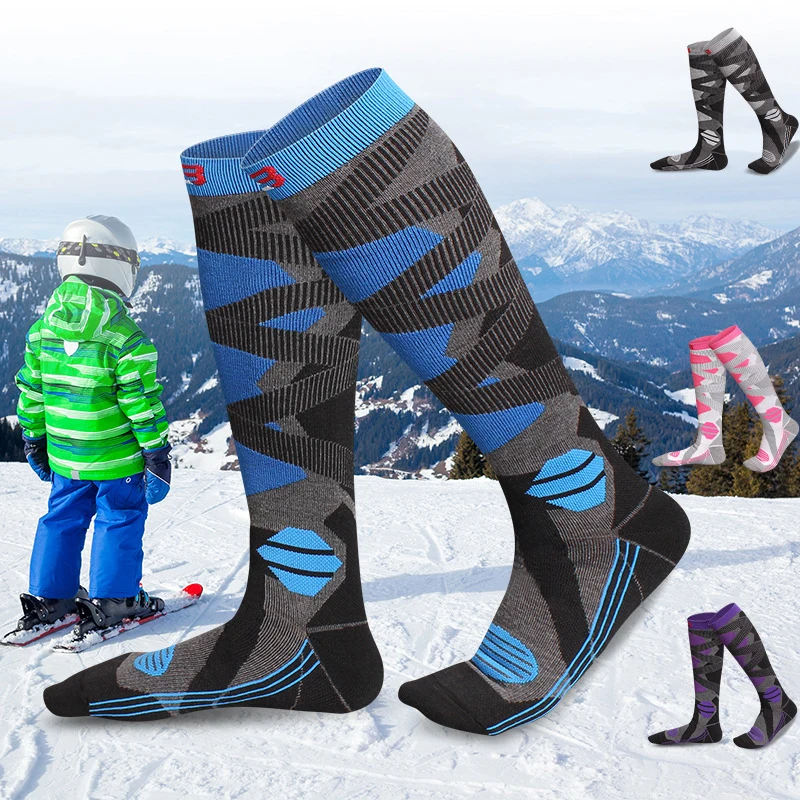 GTUBIKE Ski Socks Men Women Children Outdoor Hiking Socks Thicken Warm Perspiration Quick-dry Knee High Long Socks Snowboard