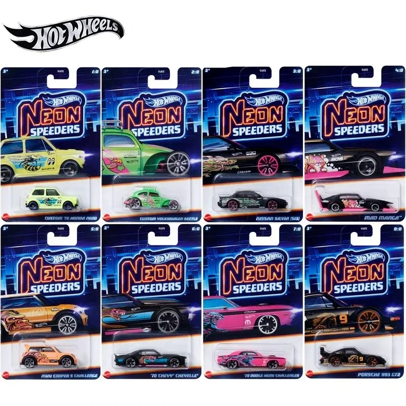 Free Shipping Original Hot Wheels Neon Speeders 1/64 Car Model Toys for Boys Diecasts & Toy Vehicles Car Toy  PORSCHE GT2 Case D