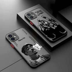 Custodia per telefono Rapper 2pac Singer Tupac per iPhone 15 14 13 12 11 Pro Max X XR XSMax 7 8 Plus Cover posteriore trasparente opaca