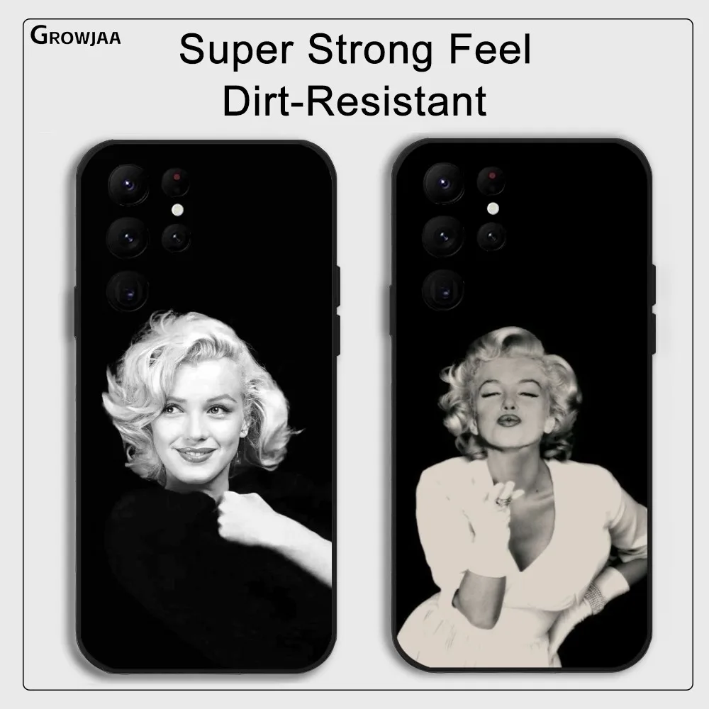 M-Marilyns M-Monroes Sexy Girl Phone Case For Samsung Galaxy S25 S24 S22 S23 Ultra S21 S20 Plus 5G Protective Silicone Funda