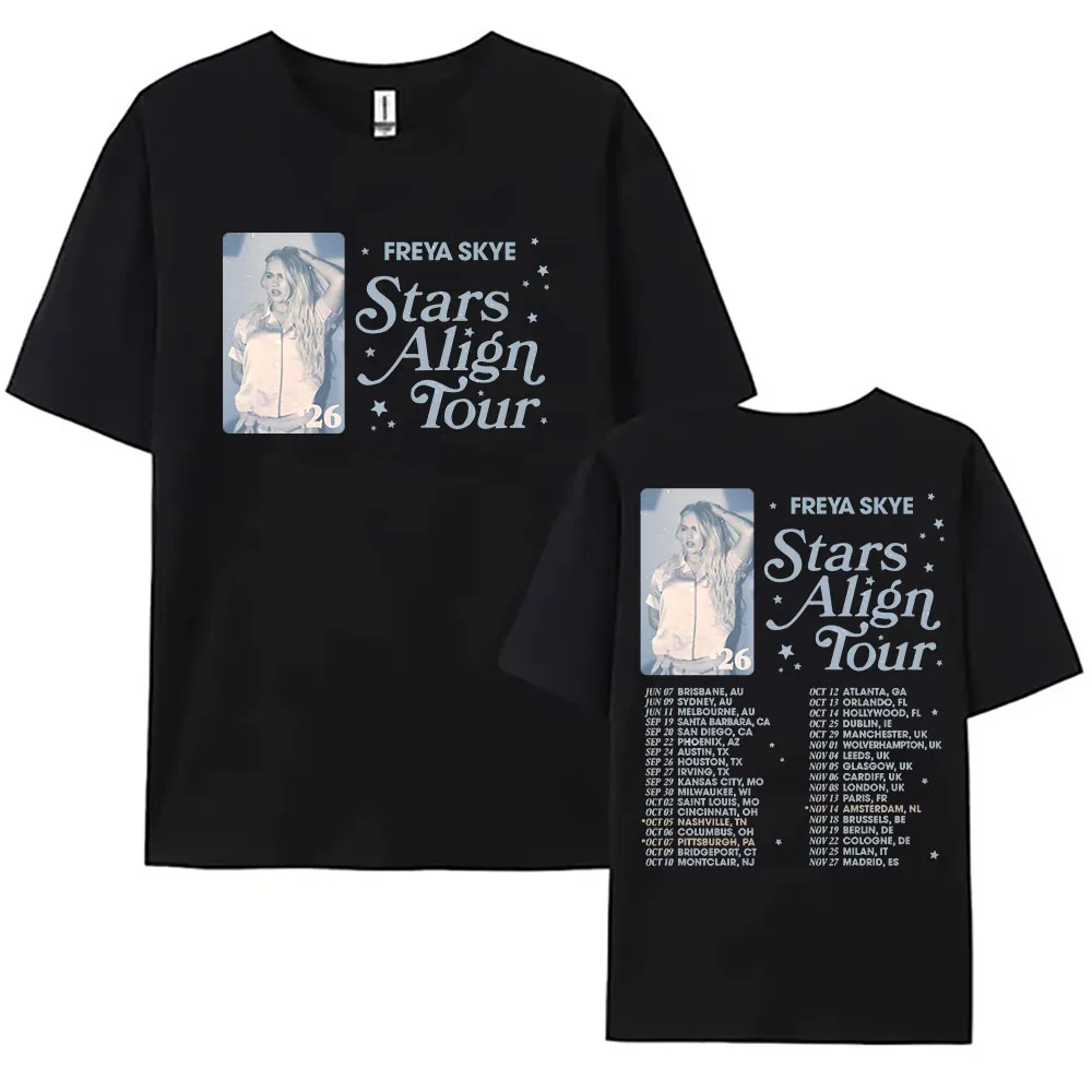 Freya Skye Stars Align Tour 2026 T-shirt Cotton Short Sleeve Loose Women Tees Singer Fashion Design Graphic Tshirts Print Merch