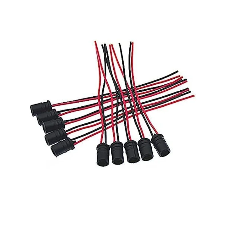 

T10 W5W 194 Socket Marker Instrument Lights Holder Connector Wire Bulb Soft Rubber Harness Replacement Car Parts