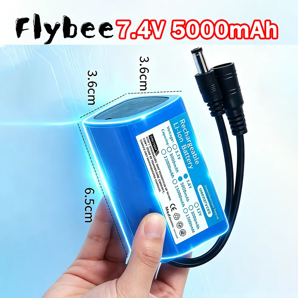 2S 7.4V Baiting Boat Battery For T188 T888 2011-5 V007 C18 H18, 7.4V 6000mAh Li-ion Battery 18650 2S For Fishing Bait Boats