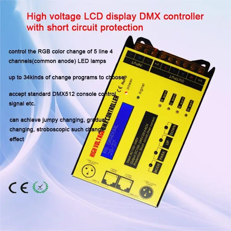 high-pressure Led Strip Controller AC220V  DMX512 RGB RGBW Led Controller ; For Rgbw Led 2835 5070 Strip