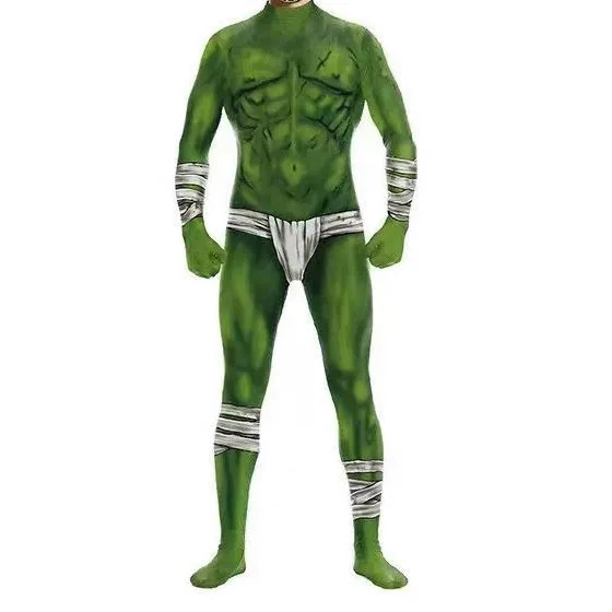 

Green Muscles Weird 3D Print Sexy Jumpsuit Women Men Long Sleeve Halloween Cosplay Holiday Party Tight Bodysuits New 2026