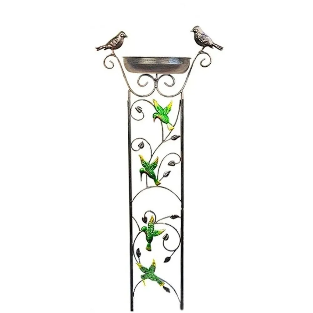 Creative Decorative Metal Bird Bath Freestanding Detachable Climbing Plant Support Flower Rack Sturdy Garden Trellis Outdoor Use
