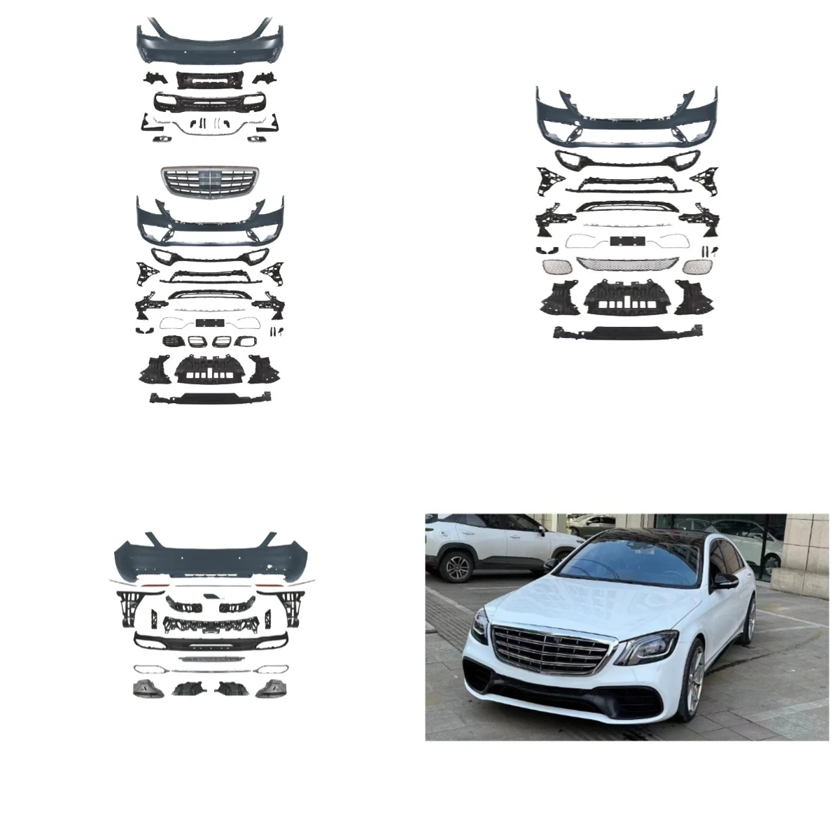 

Stlf High-quality For S-level W222 (2018-2020) Upgraded Kit Front And Rear Bumpers Hood Side Skirts Rear