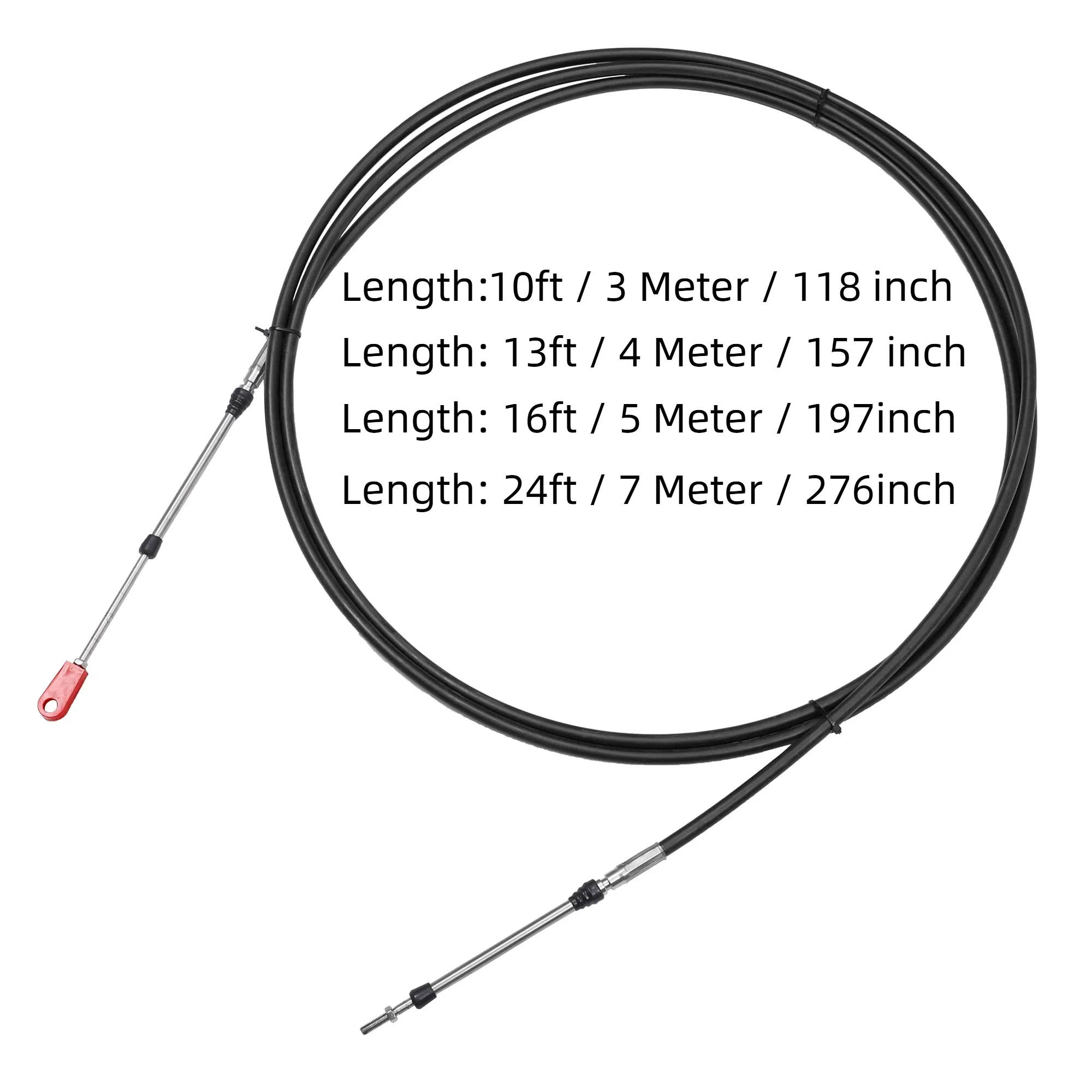 Motoforti Black 118 157 197 276 Inch Marine Type 3300/33C Throttle Shift Remote Control Box Cable with Clevis for Yamaha