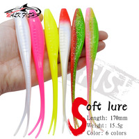 WALK FISH 3pcs Drop Shotting Soft Bait Fishing Lure 170mm 15.5g V-shape Split Tail Swimbait Worm Freshwater Fishing Tackle lure